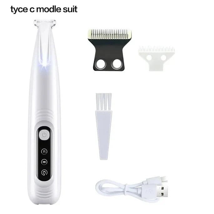 Waterproof Dog Paw Trimmer with LED Light – Pet Hair Grooming Clippers with LED Display & 18mm Wide Blade