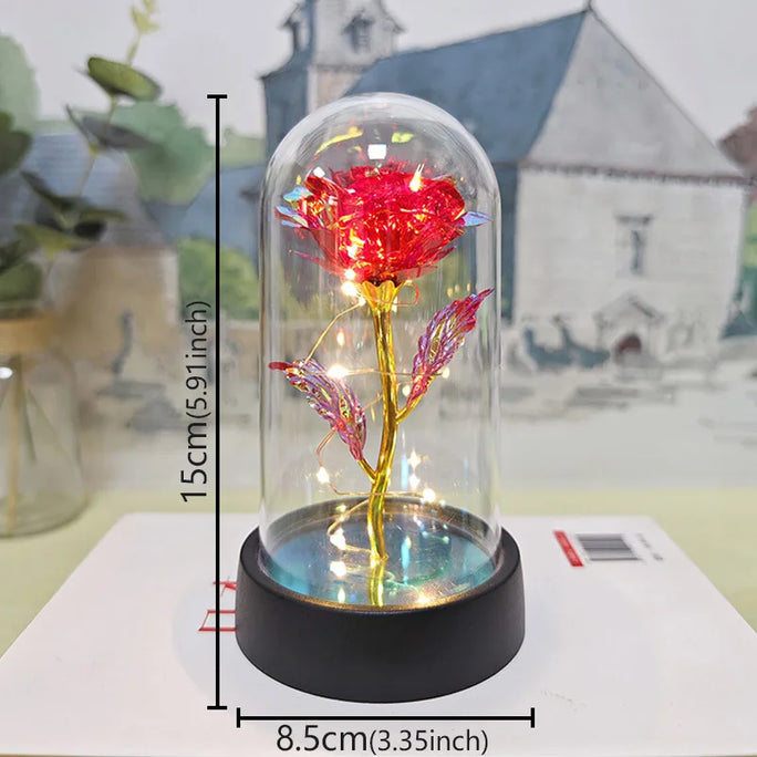 Galaxy Eternal Rose in Glass Dome