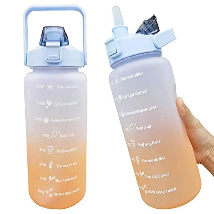 Large 2L Sports Water Bottle – Straw & Hour Markings