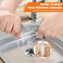 Reusable Metal Mesh Cleaning Cloth – Quick-Dry Microfiber Scrubber for Pots, Pans & Stovetops