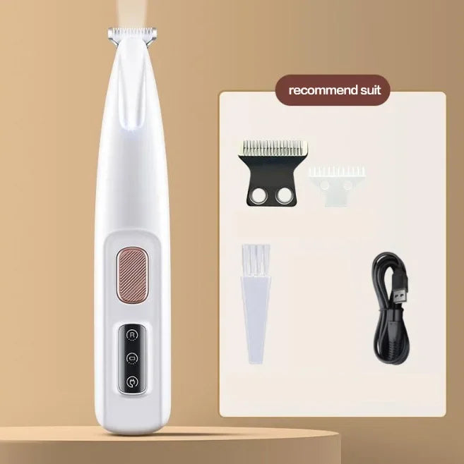 Waterproof Dog Paw Trimmer with LED Light – Pet Hair Grooming Clippers with LED Display & 18mm Wide Blade
