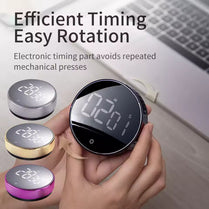 Magnetic LED Digital Timer – Silent Countdown Clock with Rotary Control for Kitchen, Study & Cooking