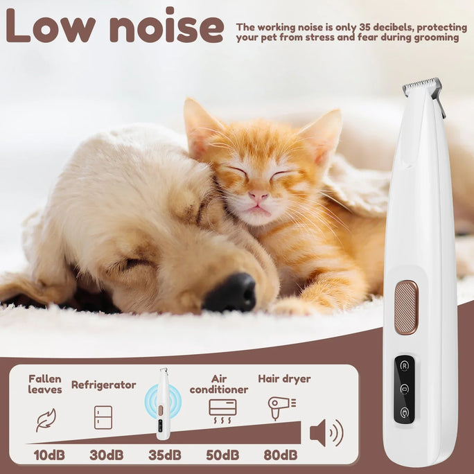 Waterproof Dog Paw Trimmer with LED Light – Pet Hair Grooming Clippers with LED Display & 18mm Wide Blade