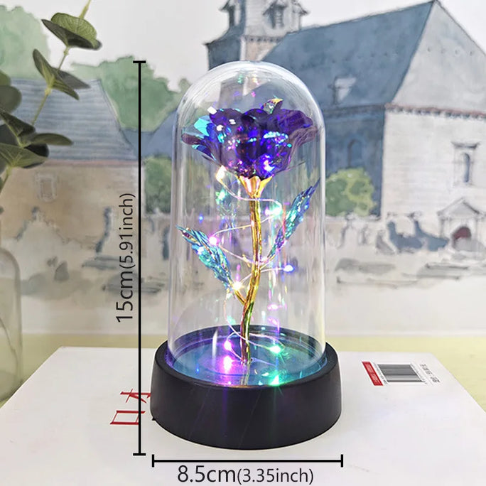 Galaxy Eternal Rose in Glass Dome