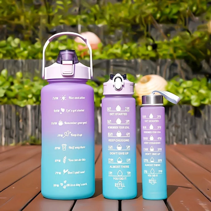 Large 2L Sports Water Bottle – Straw & Hour Markings