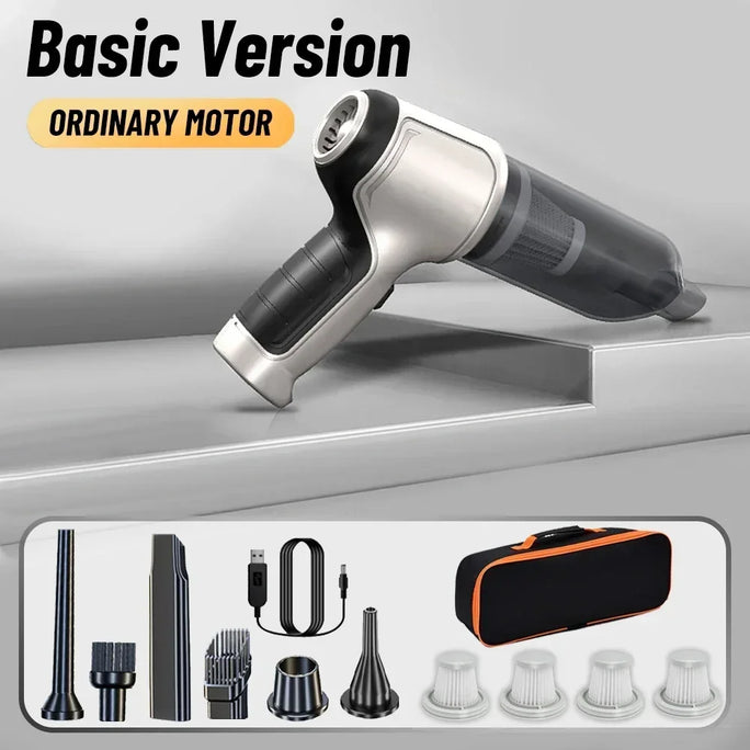 Portable Wireless Car Vacuum – 4-in-1 Handheld Cleaner with Powerful Suction for Home & Auto