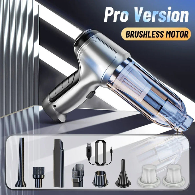 Portable Wireless Car Vacuum – 4-in-1 Handheld Cleaner with Powerful Suction for Home & Auto