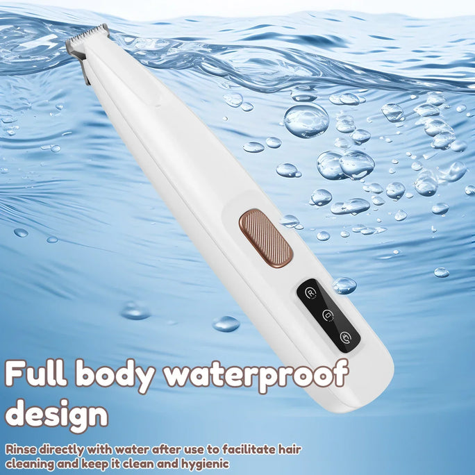 Waterproof Dog Paw Trimmer with LED Light – Pet Hair Grooming Clippers with LED Display & 18mm Wide Blade