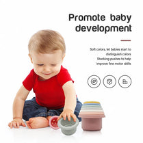 Montessori Silicone Stacking Cups – Hourglass Tower Toy for Babies