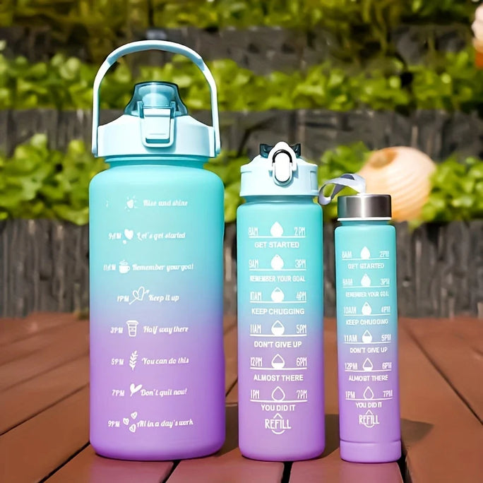 Large 2L Sports Water Bottle – Straw & Hour Markings