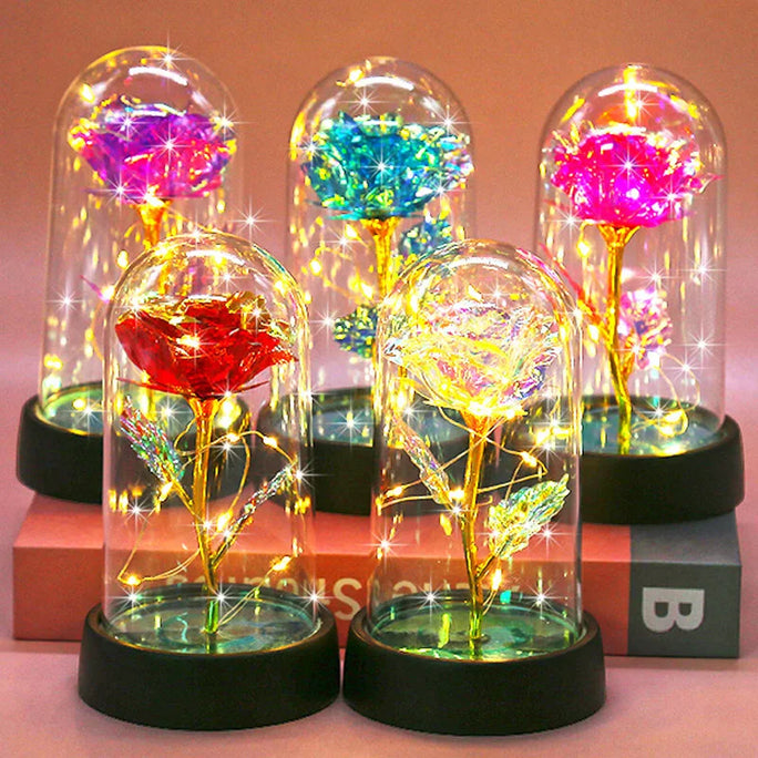 Galaxy Eternal Rose in Glass Dome