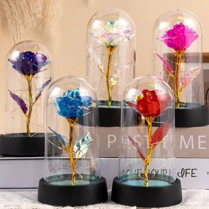 Galaxy Eternal Rose in Glass Dome