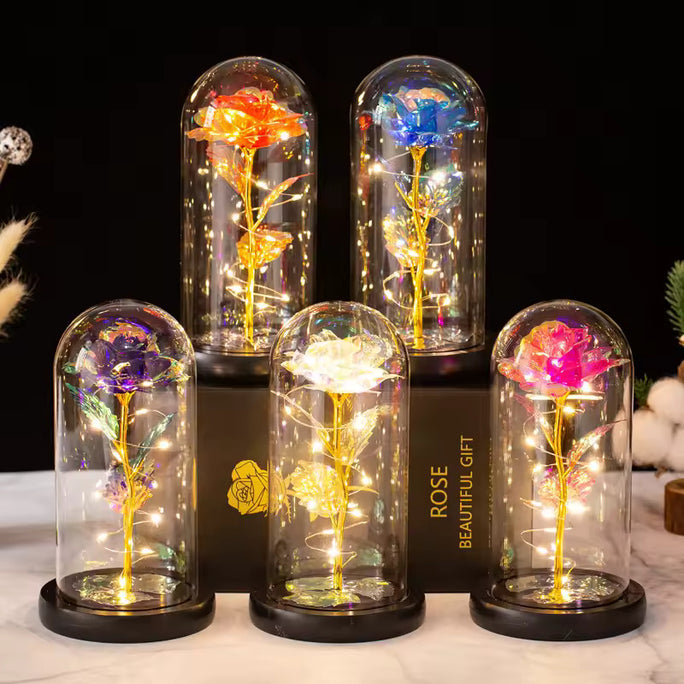 Galaxy Eternal Rose in Glass Dome