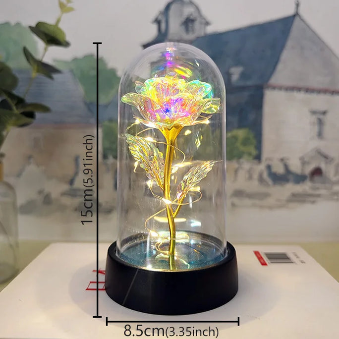 Galaxy Eternal Rose in Glass Dome