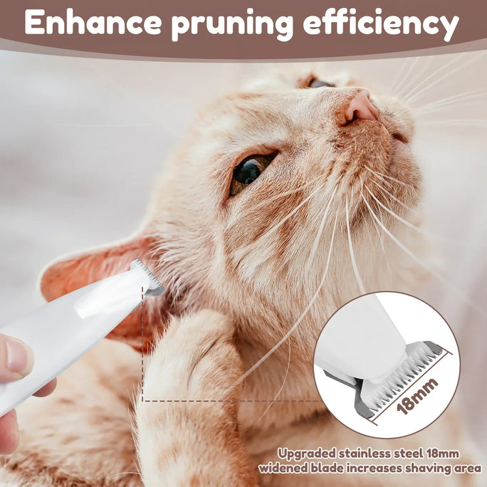 Waterproof Dog Paw Trimmer with LED Light – Pet Hair Grooming Clippers with LED Display & 18mm Wide Blade