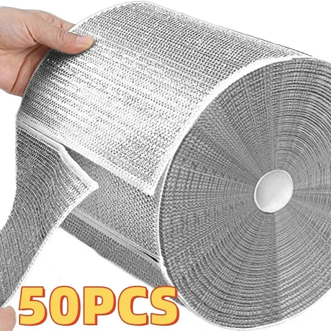 Reusable Metal Mesh Cleaning Cloth – Quick-Dry Microfiber Scrubber for Pots, Pans & Stovetops