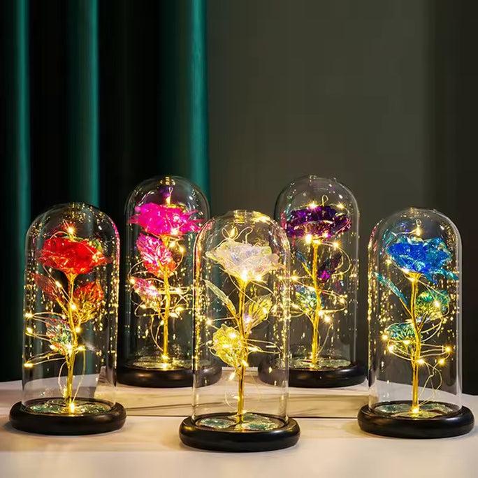 Galaxy Eternal Rose in Glass Dome