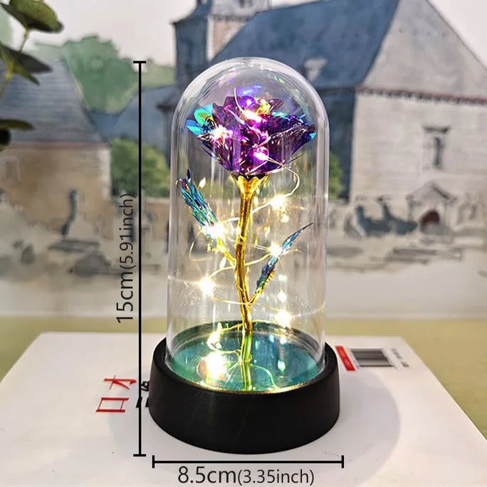 Galaxy Eternal Rose in Glass Dome