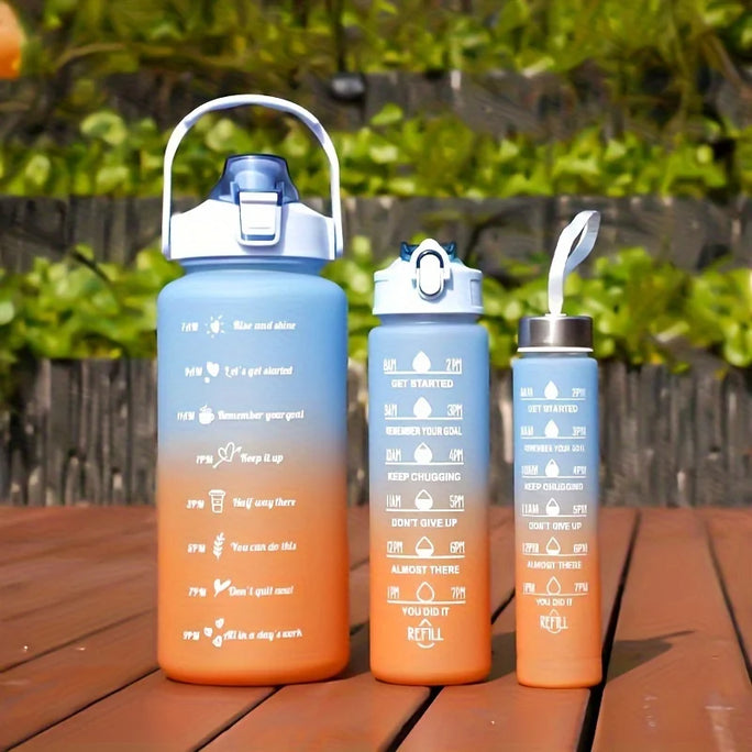 Large 2L Sports Water Bottle – Straw & Hour Markings