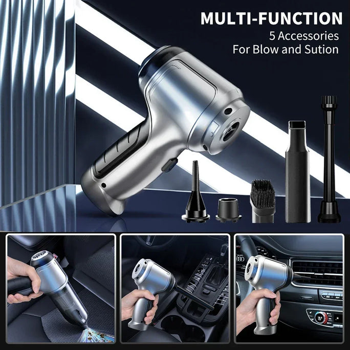 Portable Wireless Car Vacuum – 4-in-1 Handheld Cleaner with Powerful Suction for Home & Auto