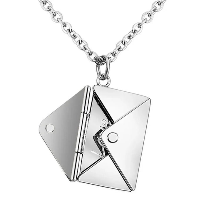 Envelope Pendant Necklace – “Love You” Message Gift for Her
