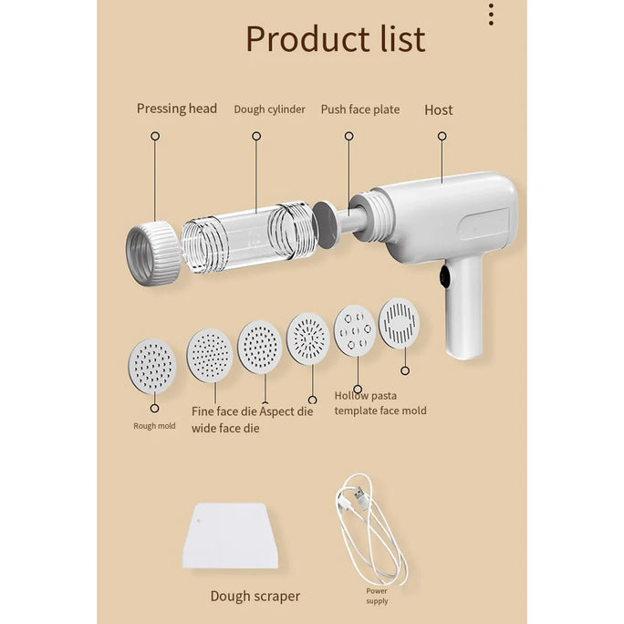 Automatic Wireless Noodle Maker – Handheld & Portable Pasta Press for Home or Commercial Use
