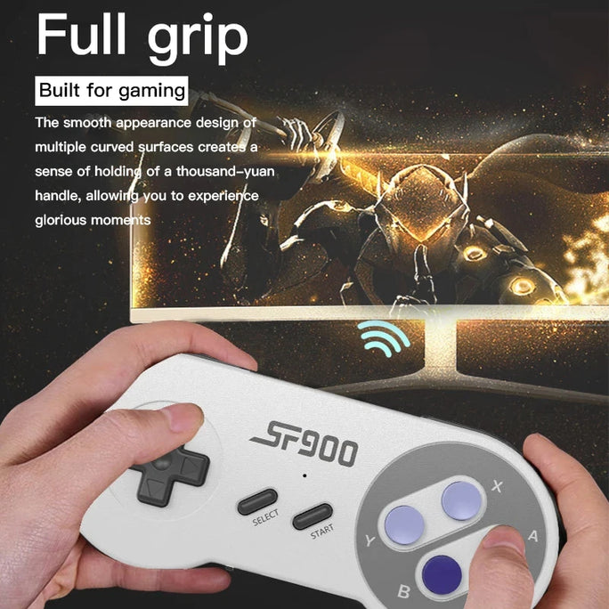 SF900 Retro Game Console – 5000 Built-in Games, HDMI Output, Wireless Controllers, SNES Style